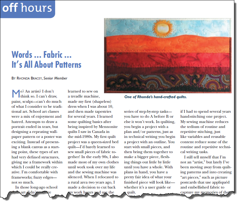 Screenshot of Words... Fabrics... Patterns article
