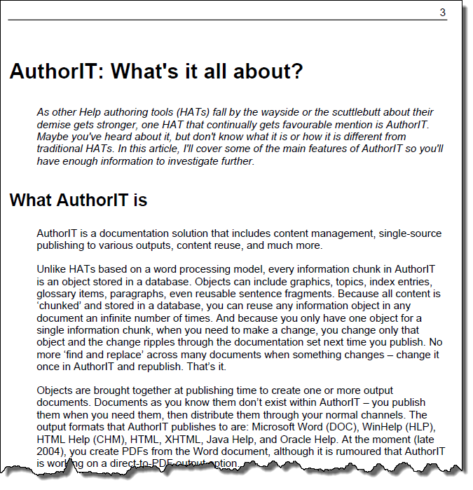 Screenshot from the Author-it: What's it all about article