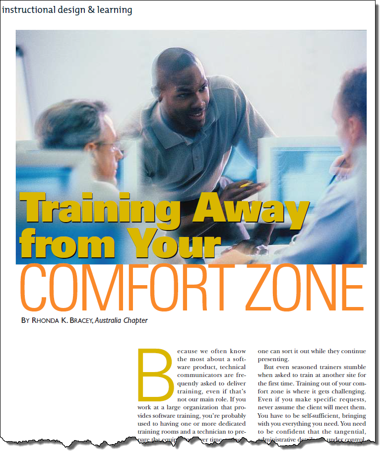 Screenshot from the Training Away From Your Comfort Zone  article